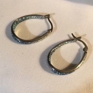 Blue rhinestone earrings